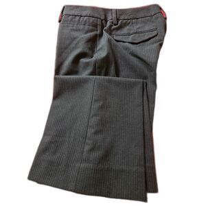 Gap  Boot Dress Pants gray  striped  Mid-rise Flat Flared Leg Stretch S 00P #27